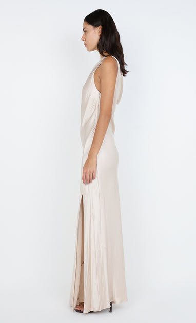 SOL ASYM DRESS - DARK CHOCOLATE