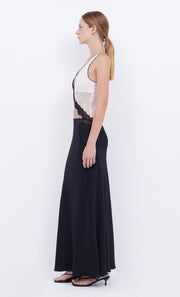 Abreille Lace Maxi Dress Taupe White Black Lace by Bec + Bridge