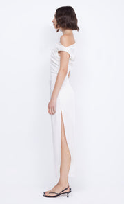 Rochelle Asym Midi Dress in Cream by Bec + Bridge