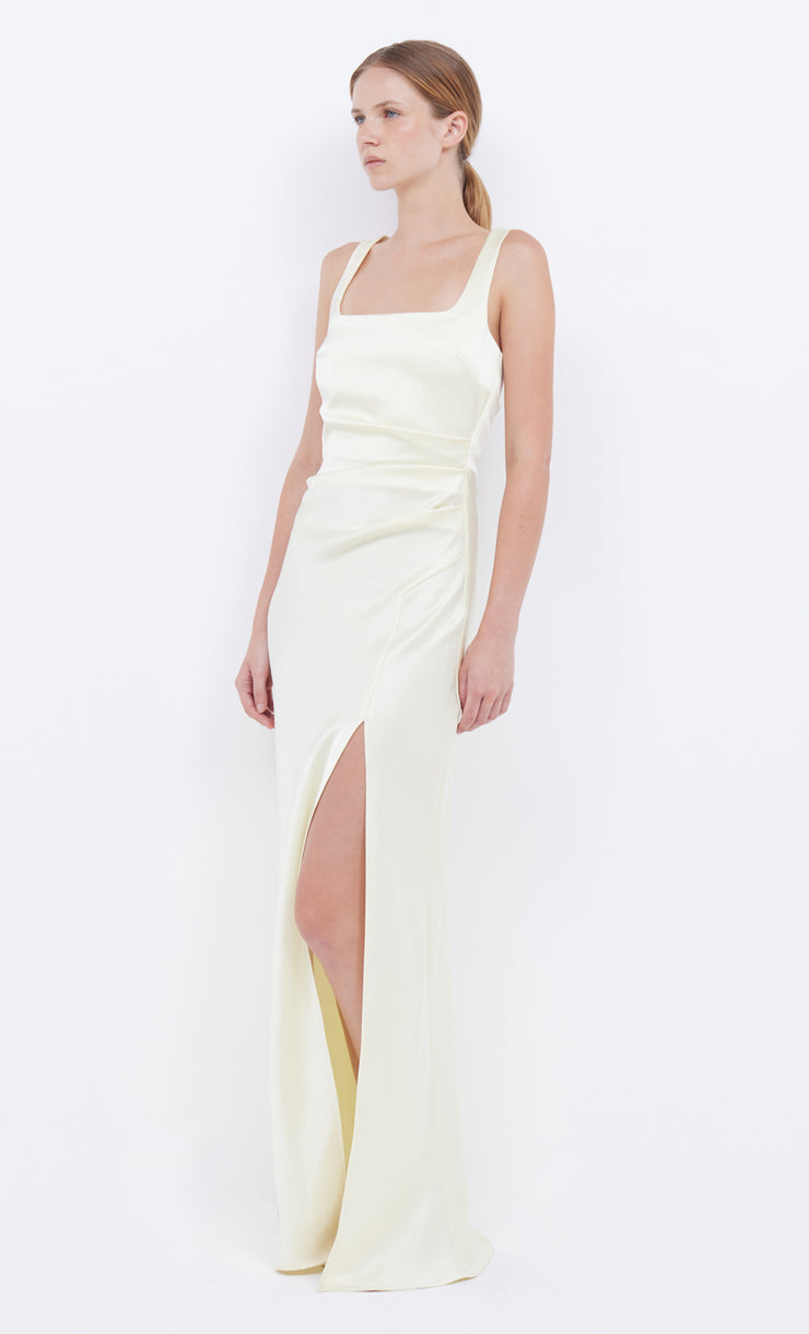 THE DREAMER SQUARE NECK DRESS - ICE YELLOW