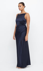 The Dreamer High Neck Maxi Dress in Ink Navy by Bec + Briidge