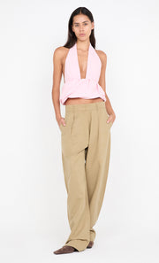 APOLLINE HALTER TOP - POWDER PINK