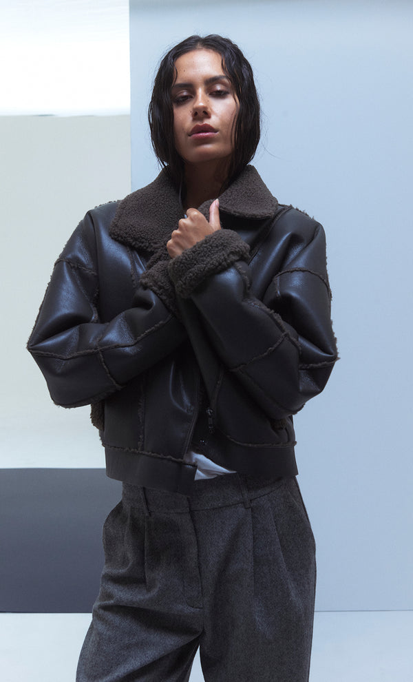 ASHA BOMBER - DARK CHOCOLATEOLATE
