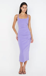 KARINA TUCK MIDI DRESS - GRAPE