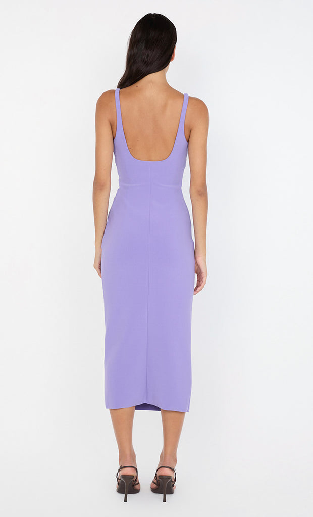 KARINA TUCK MIDI DRESS - GRAPE