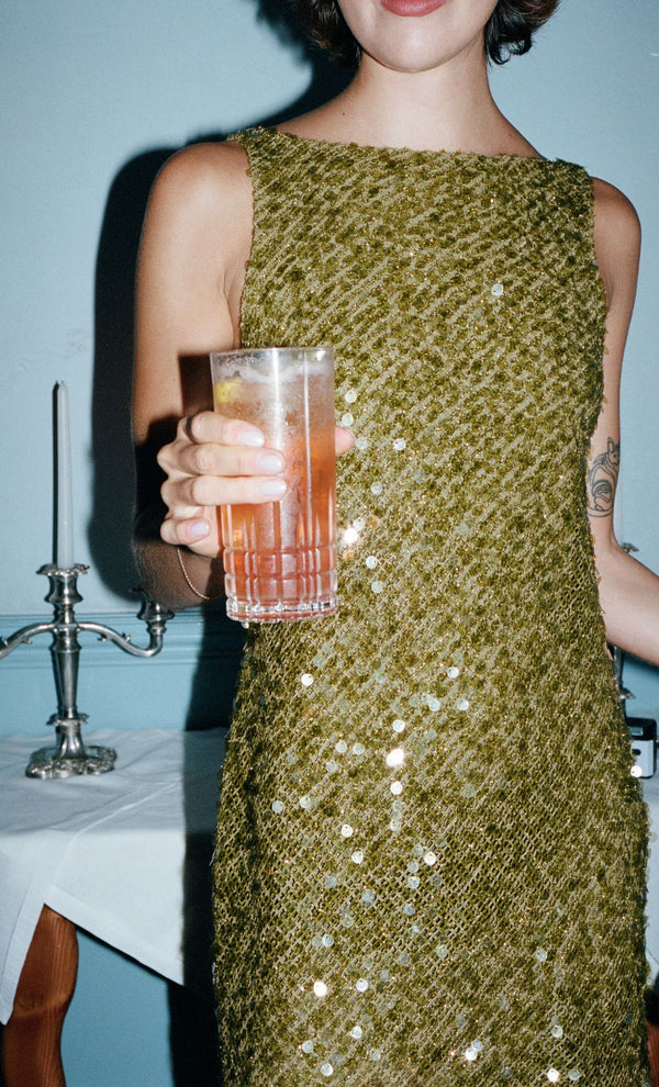 CABINE BOATNECK MINI DRESS - MOSS