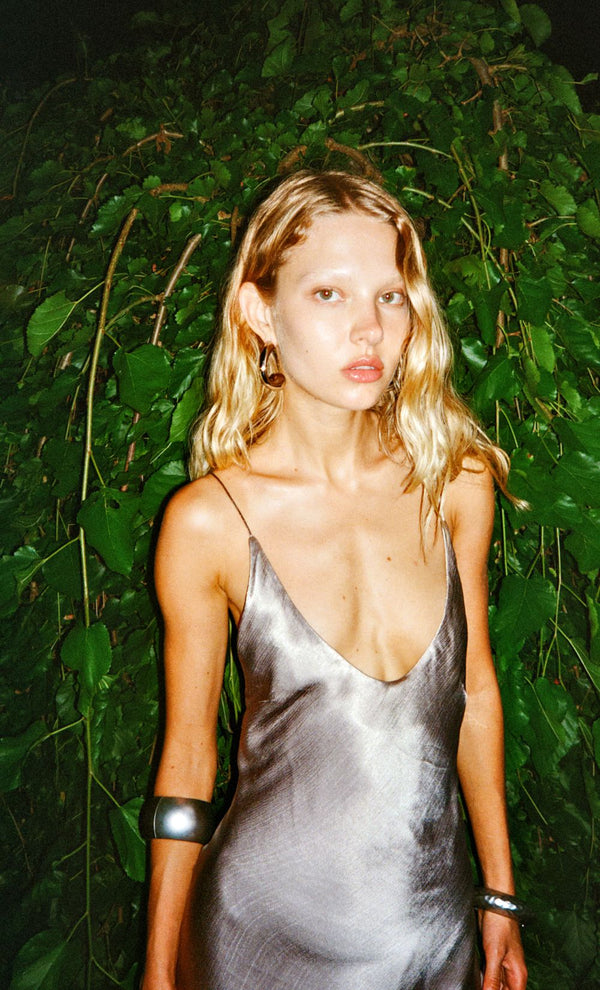 FLORENCE SCOOP MAXI DRESS - SILVER