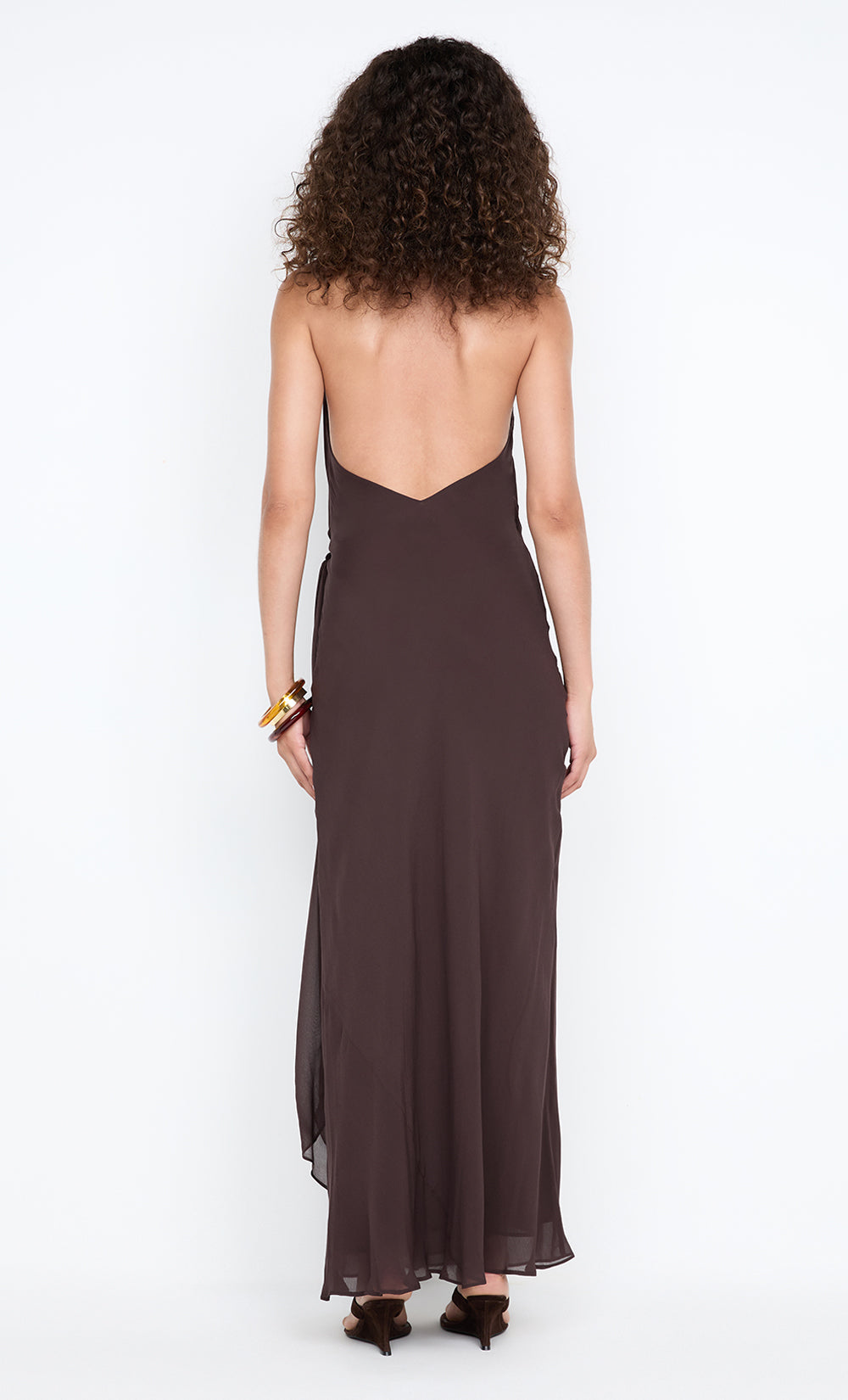 SONEVA WRAP DRESS - DARK CHOCOLATE