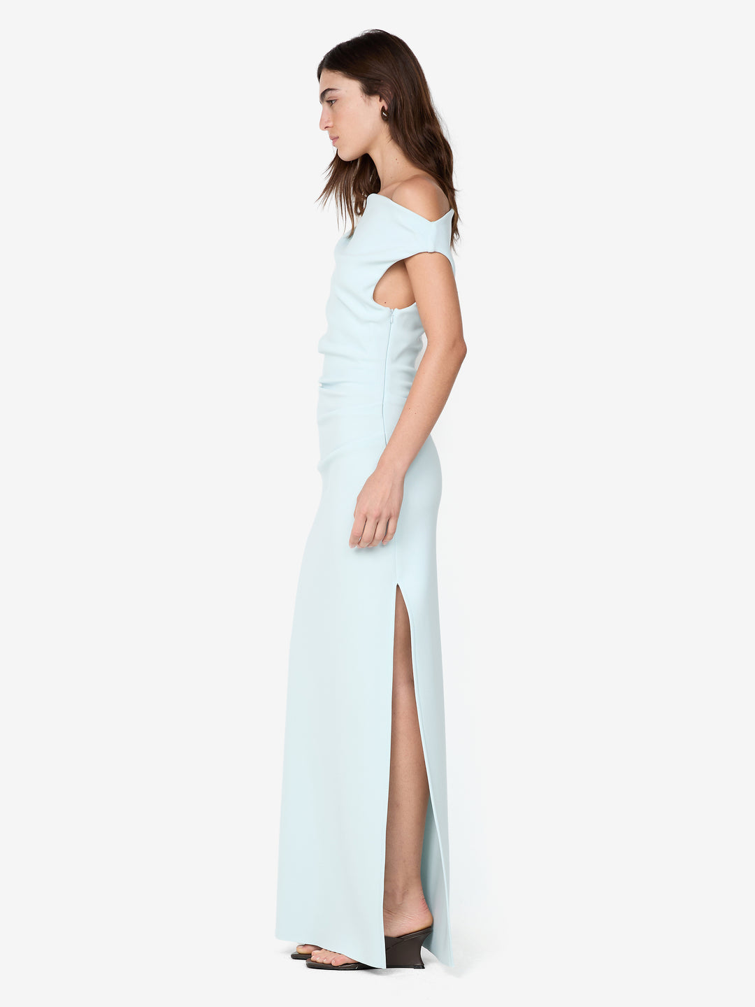 LEORA ASYM MAXI DRESS - ARCTIC BLUE