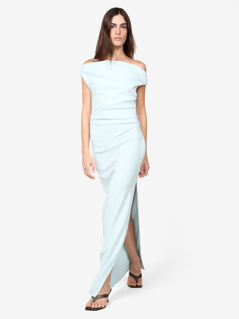 LEORA ASYM MAXI DRESS - ARCTIC BLUE