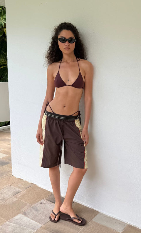 JERRI LONG SHORT - CHOC/BUTTER CREAM