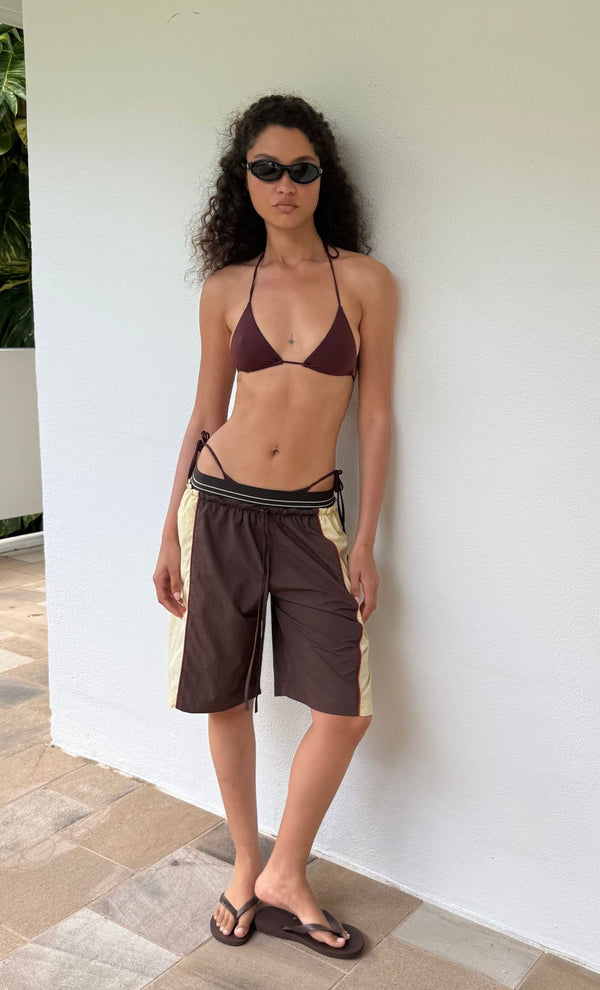 JERRI LONG SHORT - CHOC/BUTTER CREAM