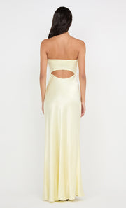 CINDER STRAPLESS MAXI DRESS - ICE YELLOW