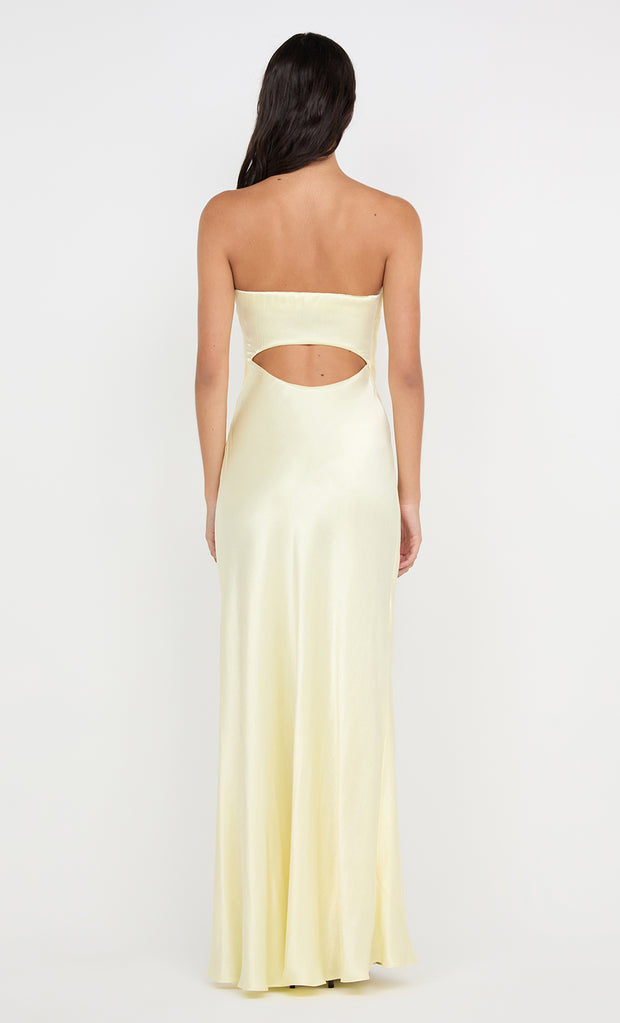 CINDER STRAPLESS MAXI DRESS - ICE YELLOW