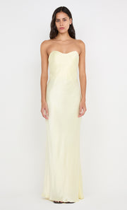 CINDER STRAPLESS MAXI DRESS - ICE YELLOW