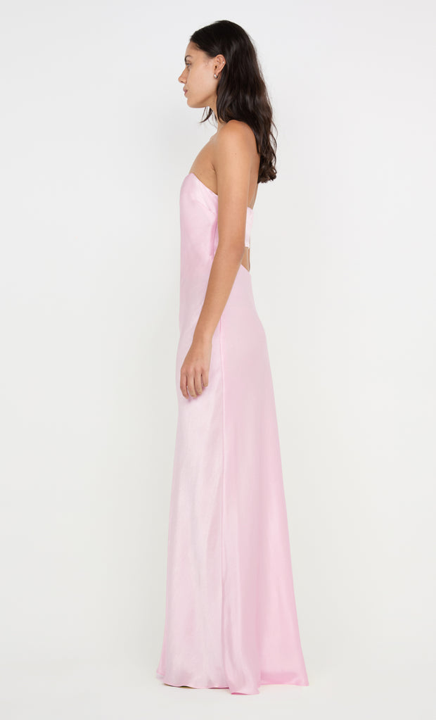 CINDER STRAPLESS MAXI DRESS - POWDER PINK