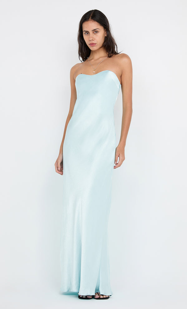 CINDER STRAPLESS MAXI DRESS - ARCTIC BLUE