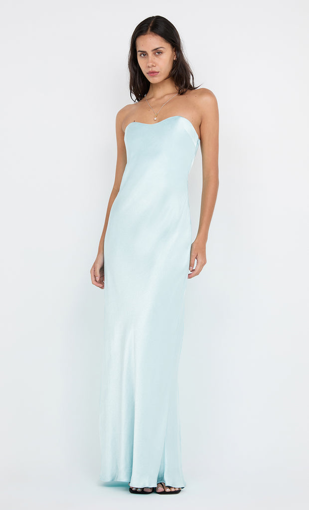 CINDER STRAPLESS MAXI DRESS - ARCTIC BLUE