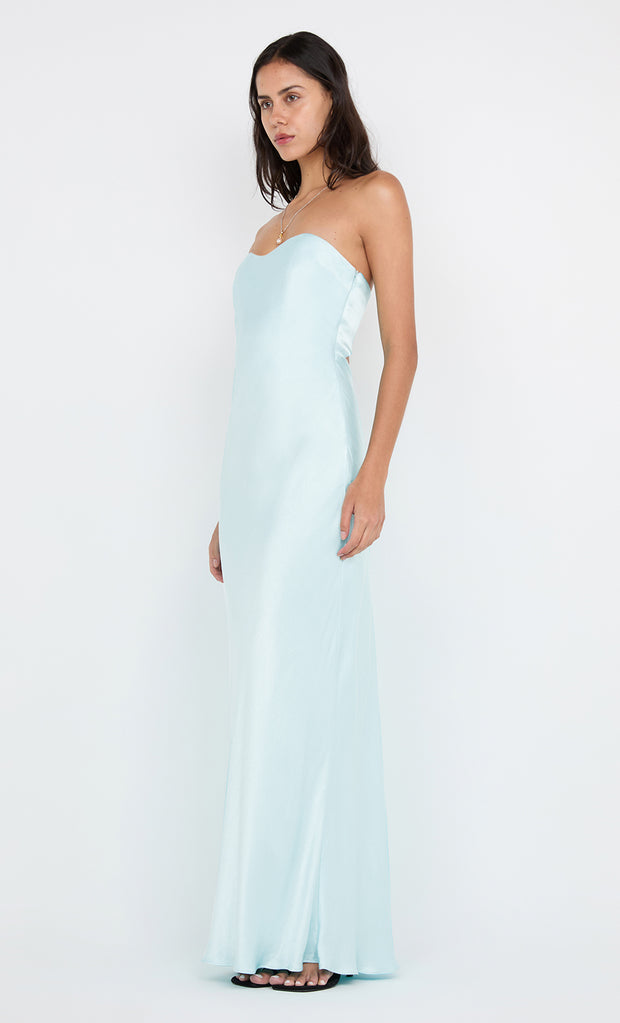 CINDER STRAPLESS MAXI DRESS - ARCTIC BLUE