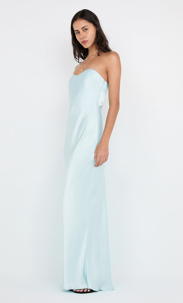 CINDER STRAPLESS MAXI DRESS - ARCTIC BLUE