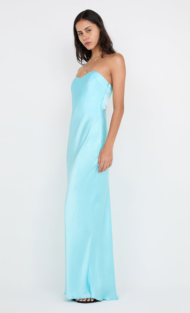 CINDER STRAPLESS MAXI DRESS - TURQUOISE