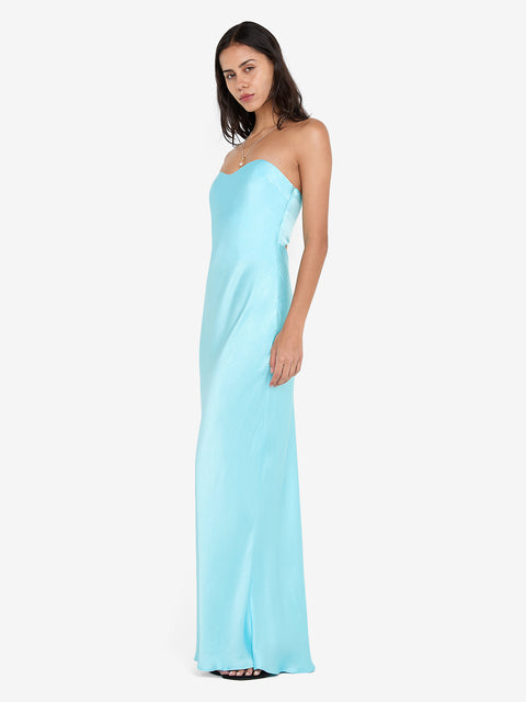 CINDER STRAPLESS MAXI DRESS - TURQUOISE