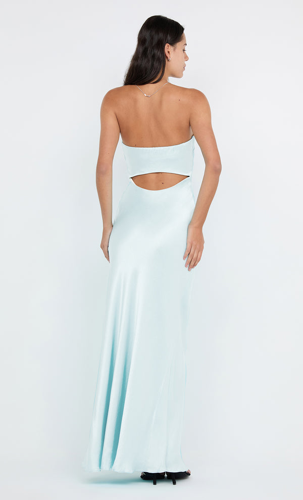 CINDER STRAPLESS MAXI DRESS - ARCTIC BLUE