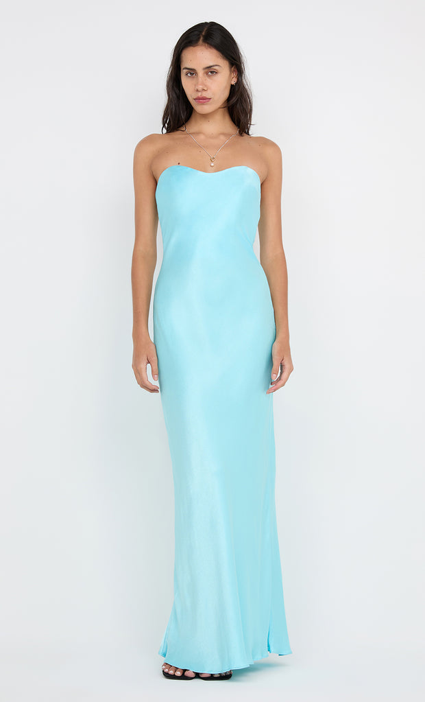 CINDER STRAPLESS MAXI DRESS - TURQUOISE