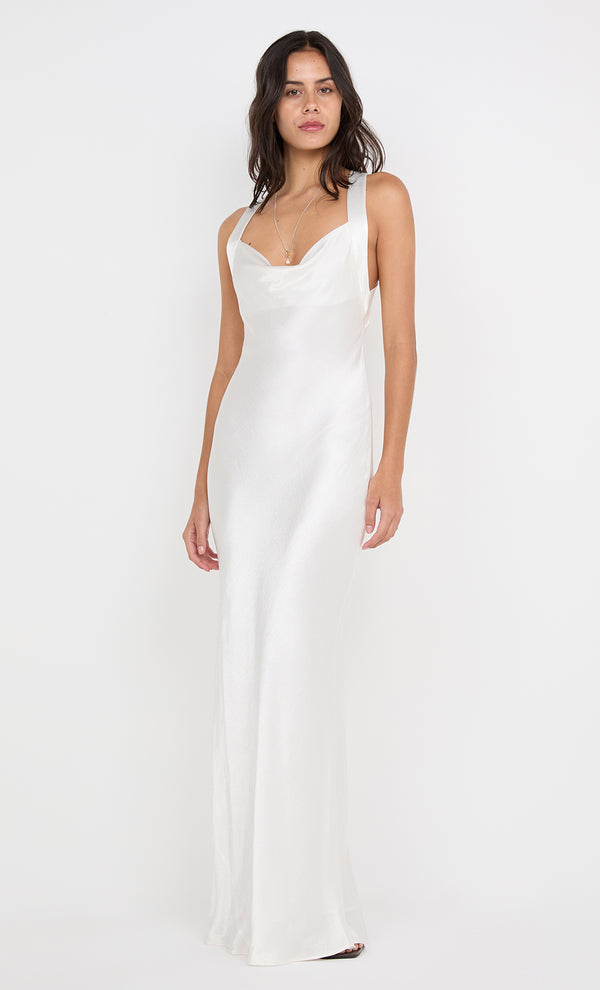 GIA HALTER MAXI DRESS - IVORY
