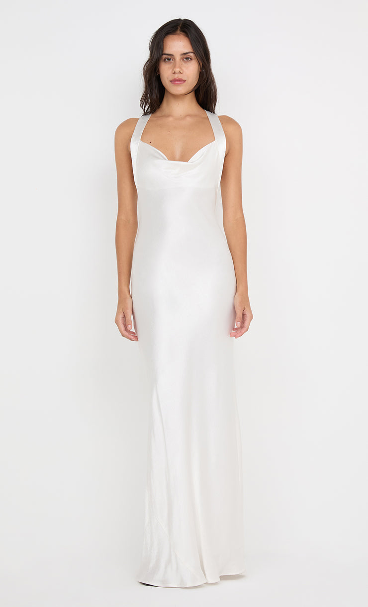 GIA HALTER MAXI DRESS - IVORY