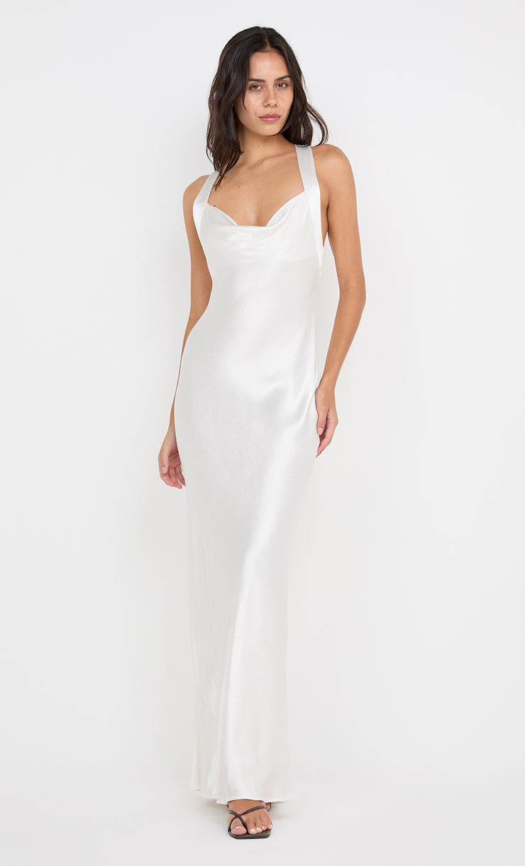 GIA HALTER MAXI DRESS - IVORY