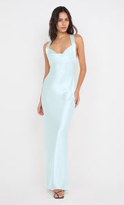 GIA HALTER MAXI DRESS - ARCTIC BLUE