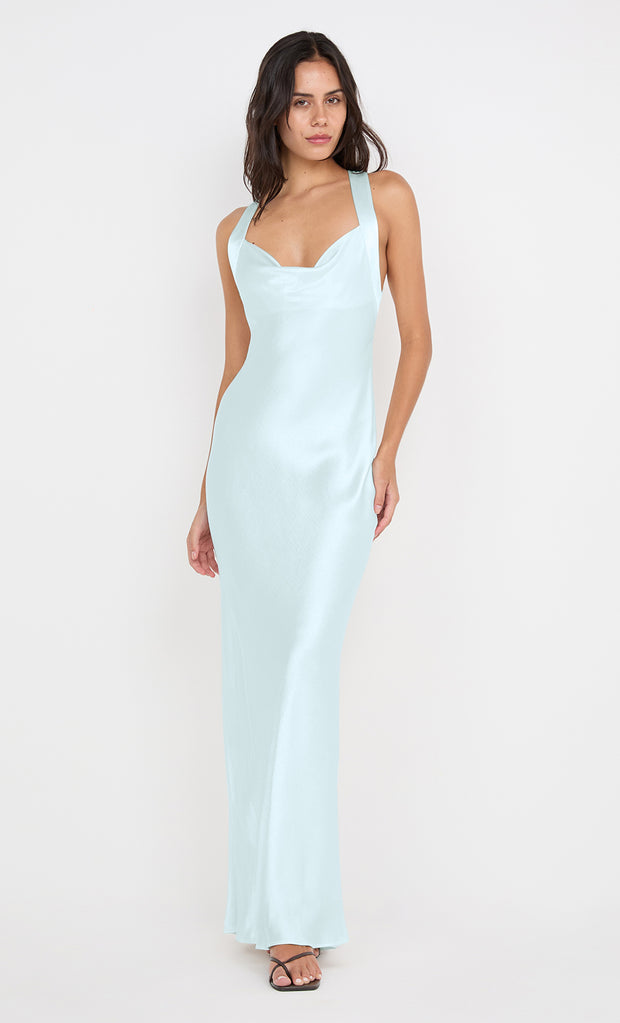 GIA HALTER MAXI DRESS - ARCTIC BLUE