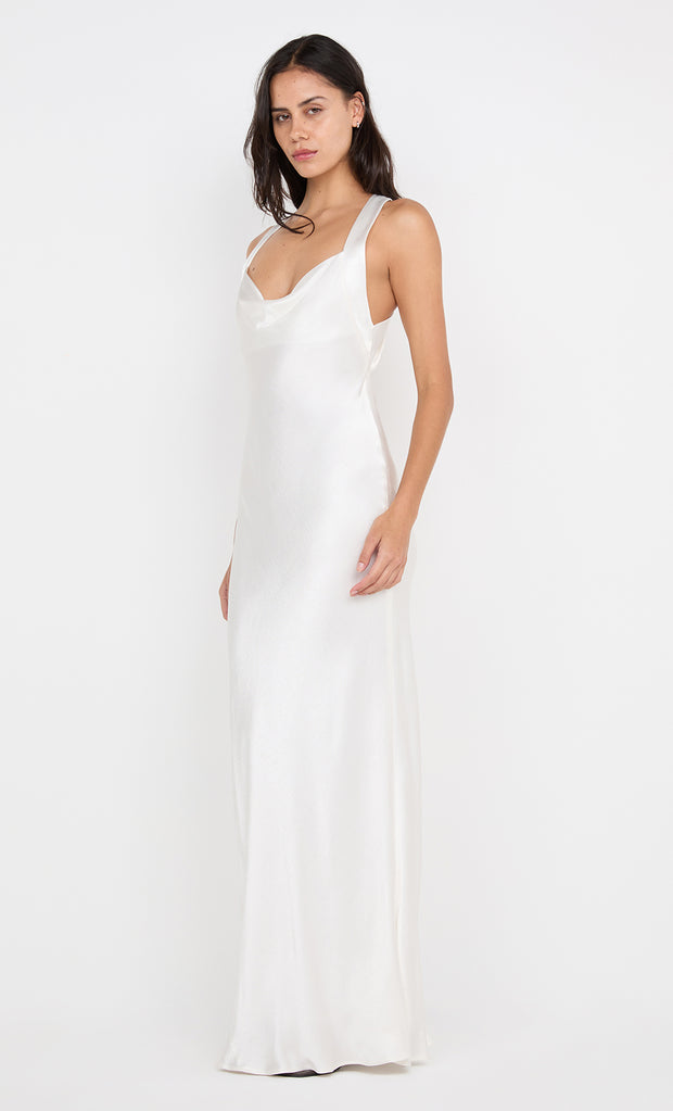 GIA HALTER MAXI DRESS - IVORY