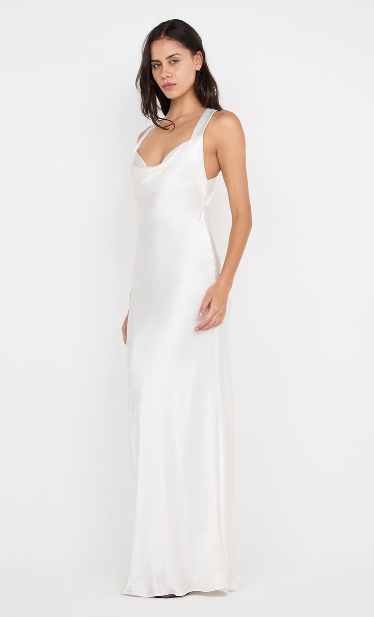 GIA HALTER MAXI DRESS - IVORY