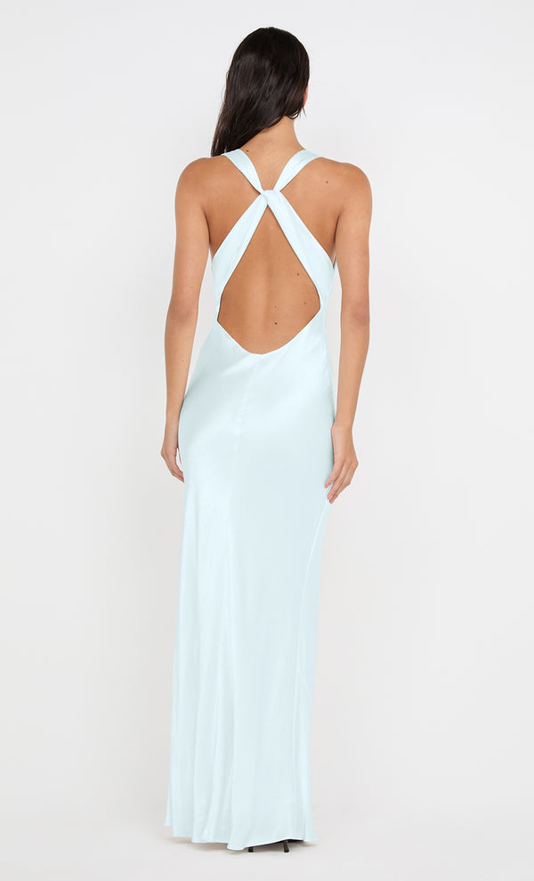 GIA HALTER MAXI DRESS - ARCTIC BLUE