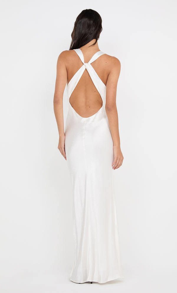 GIA HALTER MAXI DRESS - IVORY