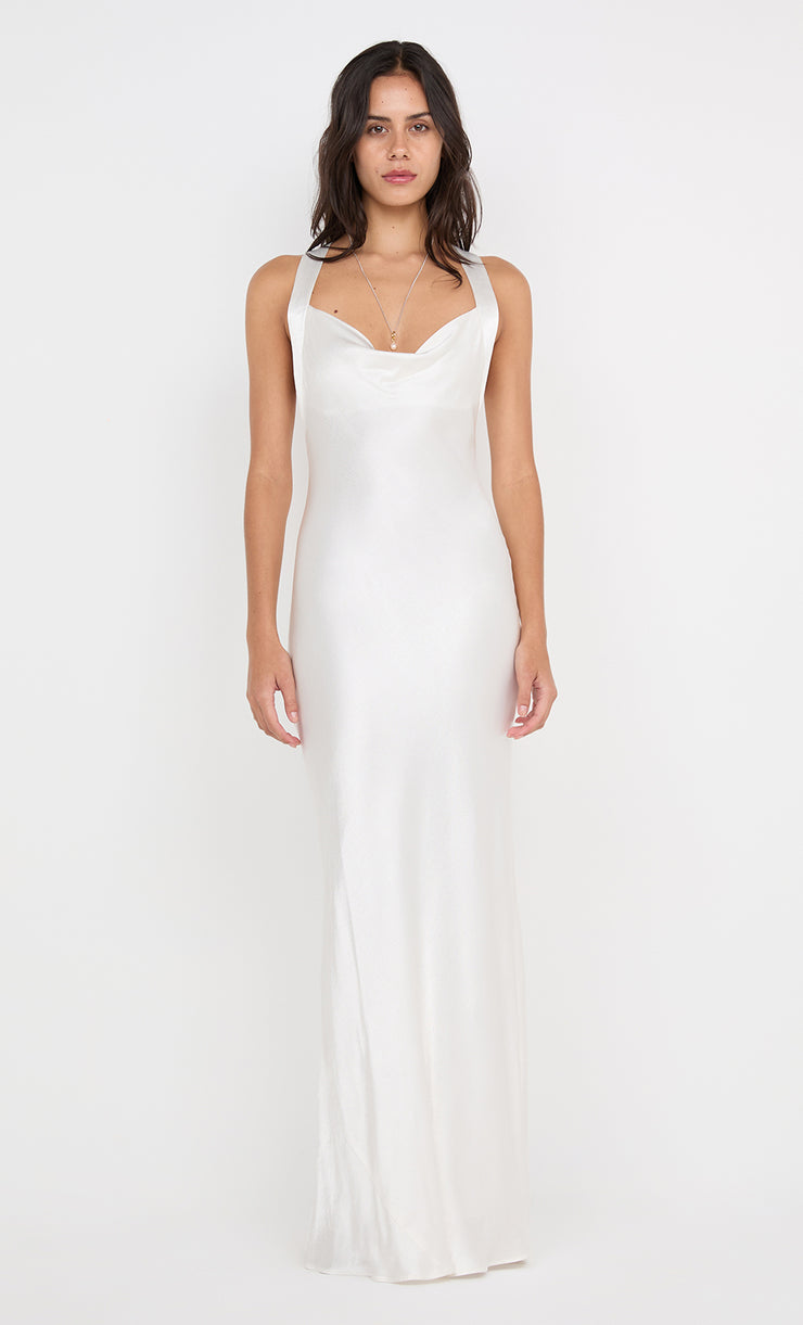 GIA HALTER MAXI DRESS - IVORY