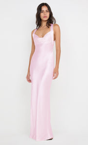GIA HALTER MAXI DRESS - POWDER PINK