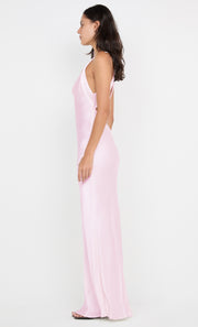 GIA HALTER MAXI DRESS - POWDER PINK