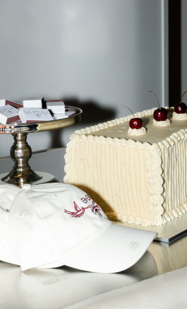 B+B BRIDAL CAP - CREAM/BURGUNDY