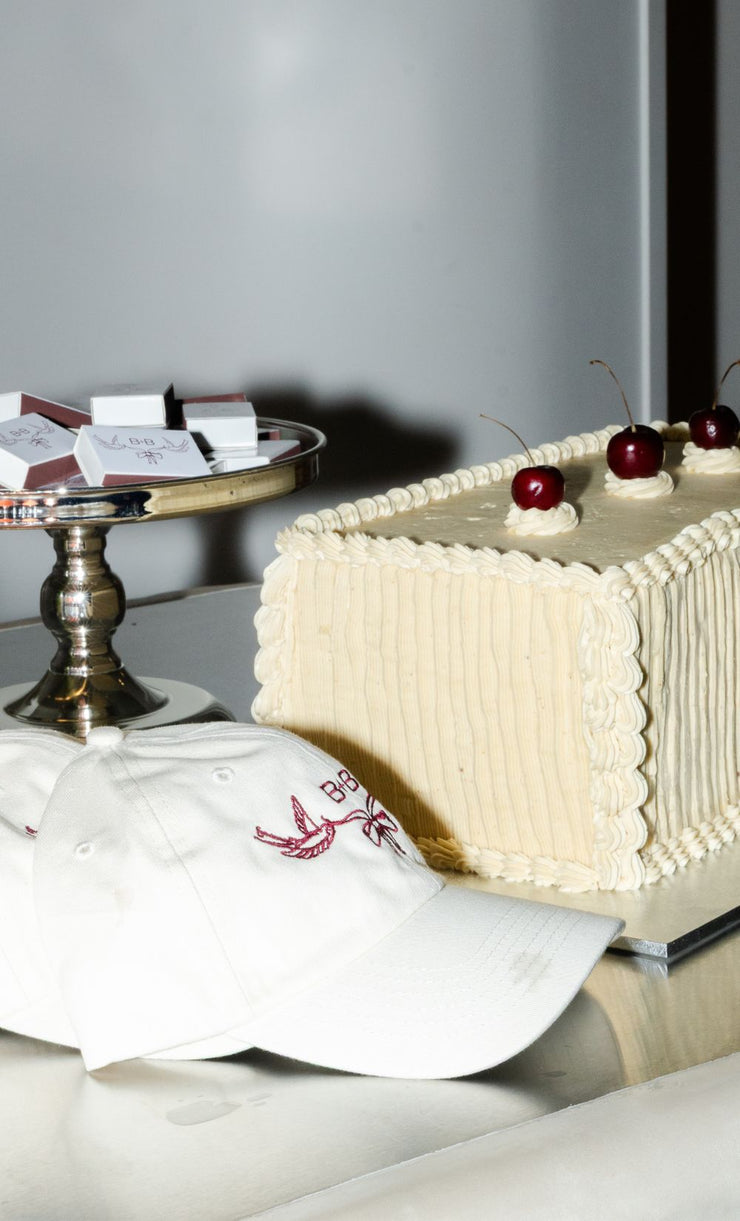 B+B BRIDAL CAP - CREAM/BURGUNDY