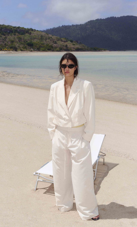 ASTRID WIDE LEG PANT - ECRU