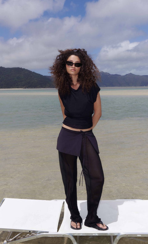 MARALIA OVERLAY PANT - BLACK