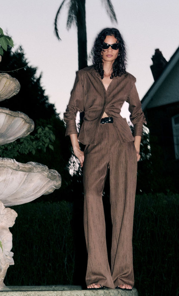 LAURENT PANT - WOODGRAIN CHOC