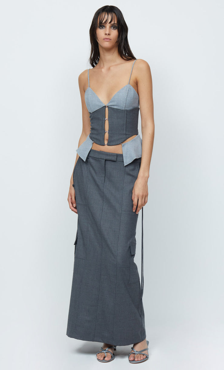 HEIDI MAXI SKIRT - CHARCOAL