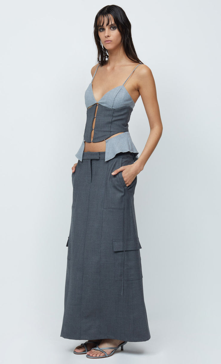 HEIDI MAXI SKIRT - CHARCOAL