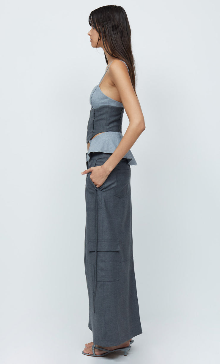 HEIDI MAXI SKIRT - CHARCOAL