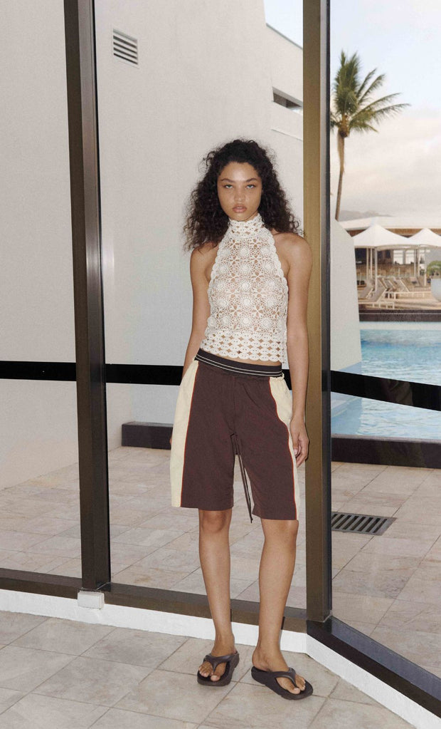 JERRI LONG SHORT - CHOC/BUTTER CREAM