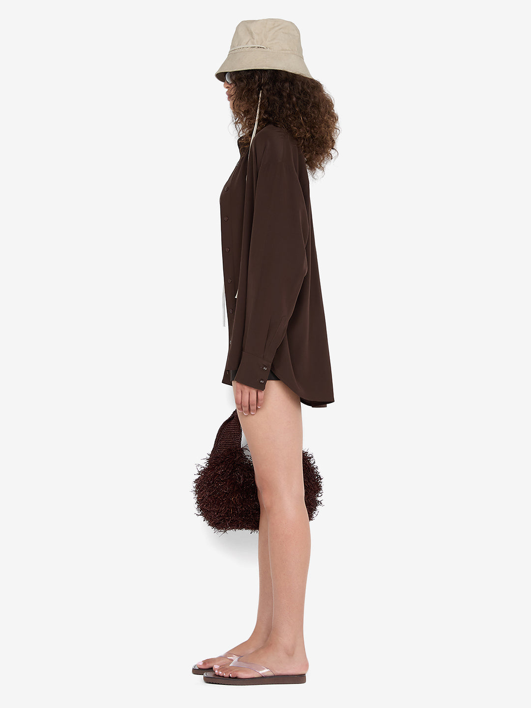 SILK SHIRT - CHOC